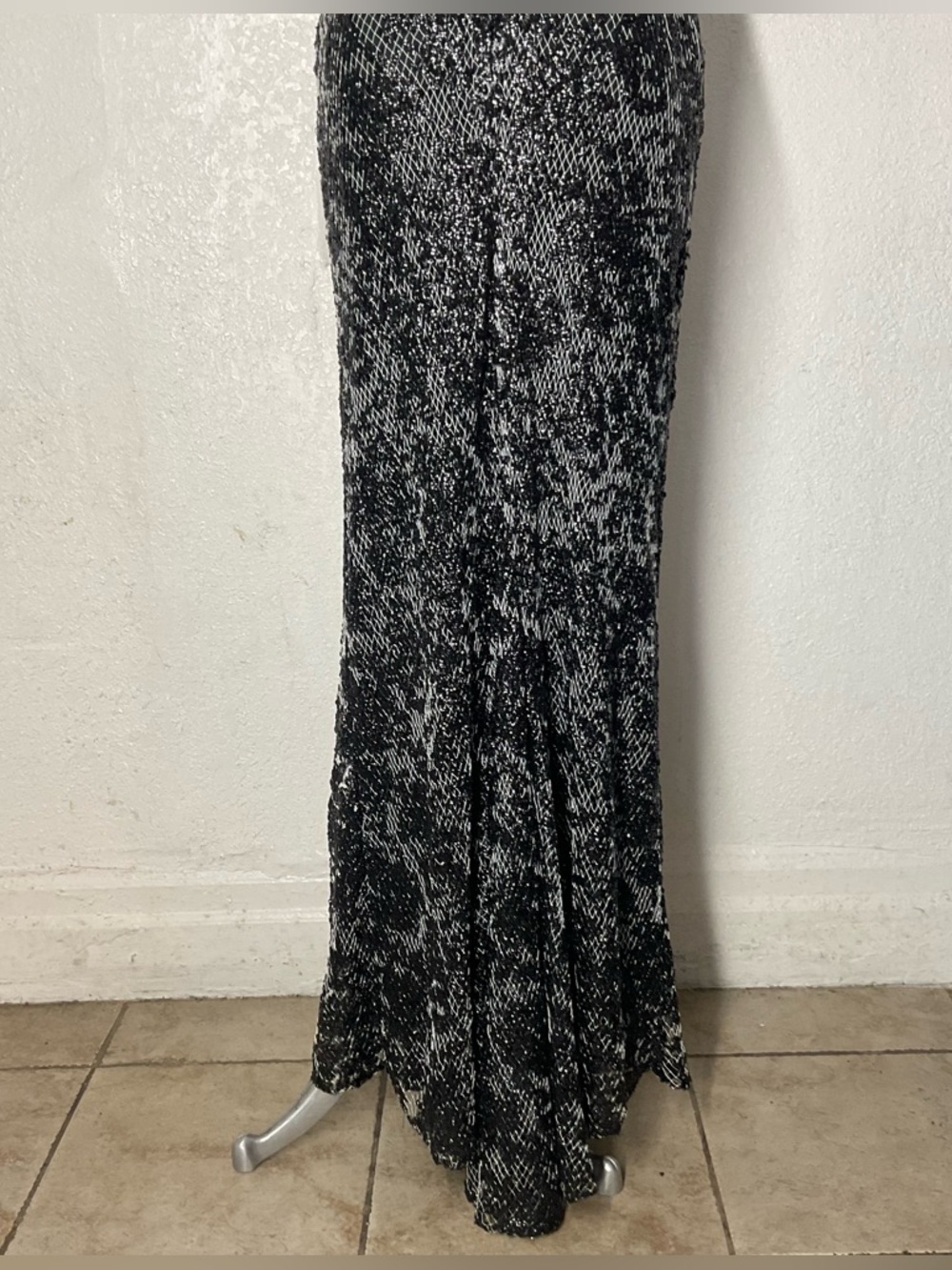 Rachel Comey Black and Silver Sequin Maxi Dress S - Picture 6 of 11